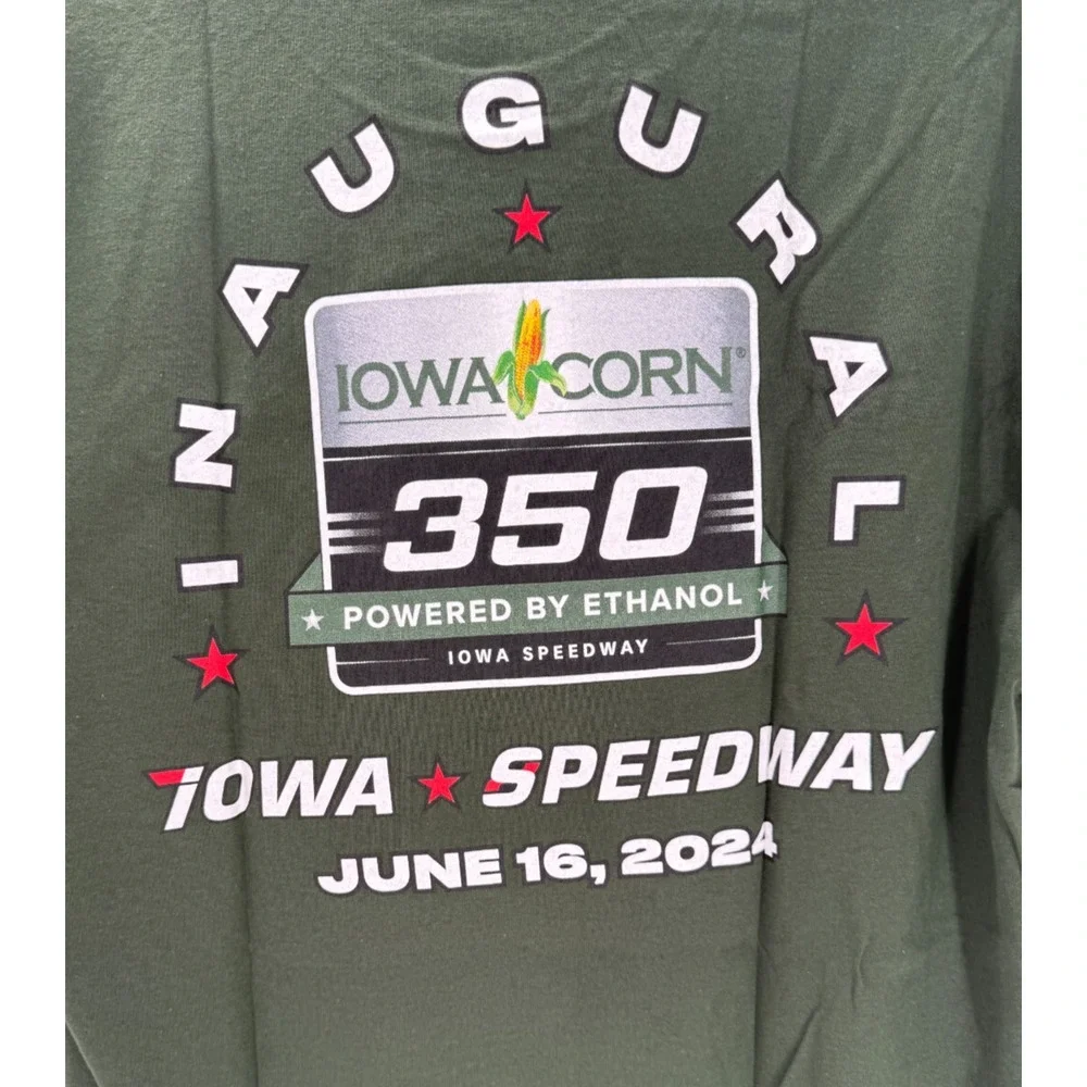 Iowa 350 Shirt NASCAR Inaugural Race Logo T Shirt Size Large Tee Green New - Picture 8 of 8